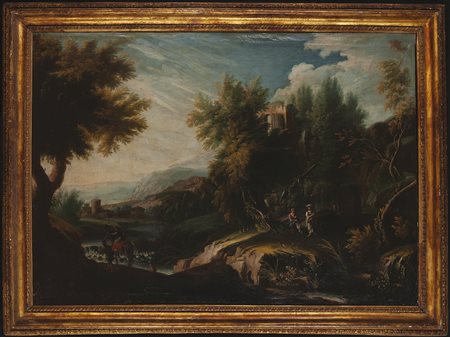 River landscape with figures