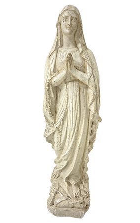 Statua in gesso raffigurante Madonna, inizi XX secolo. Piccole mancanze