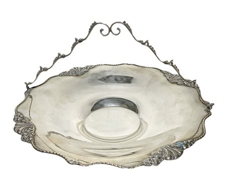 Centro tavola con manico in argento