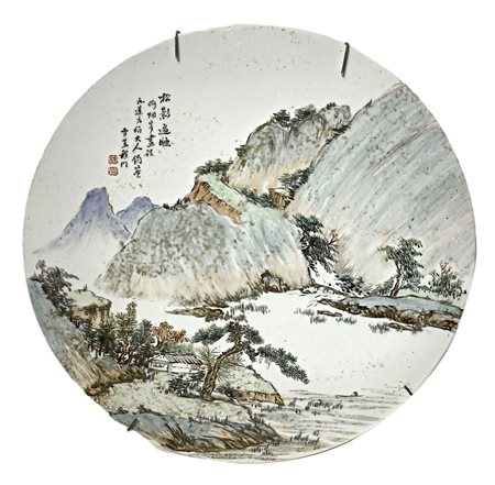 Placca decorativa in porcellana