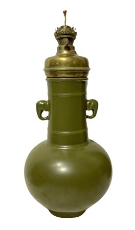 Grande vaso in porcellana cinese con lume