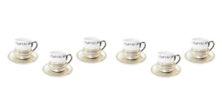 Servizio da caffè composto da n. 6 tazze in porcellana di Capodimonte.