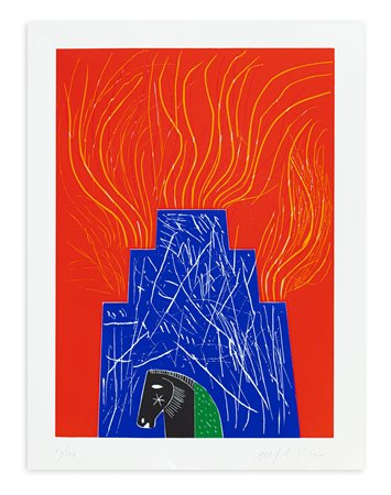 MIMMO PALADINO (1948) - Il santo, il fuoco e il cavallo, 2012