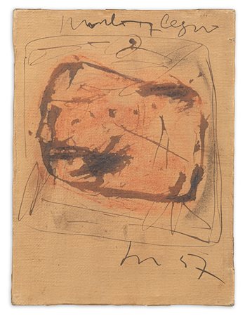 LUCIO FONTANA (1899-1968) - Studio per parete spaziale (Piombo + Legno), 1957