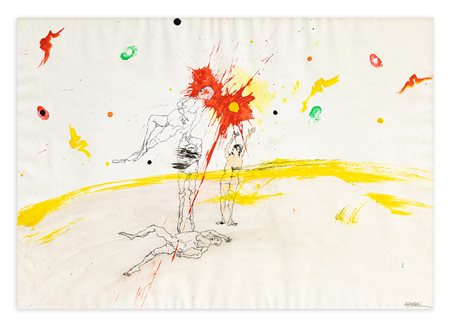 AGENORE FABBRI (1911-1998) - Senza Titolo (Figure), anni '80