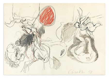 CLAUDIO CINTOLI (1935-1978) - Schizzi d'ambiente, 1959