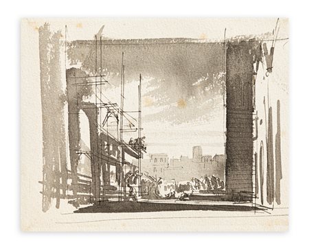 PIETRO ANNIGONI (1910-1988) - Studio per scenografia per il Maggio - Fiorentino, anni '40