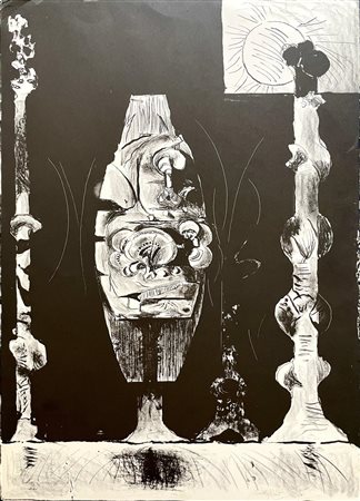 Graham Sutherland COMPOSIZIONE litografia, cm 69,5x50; es. non indicato firma