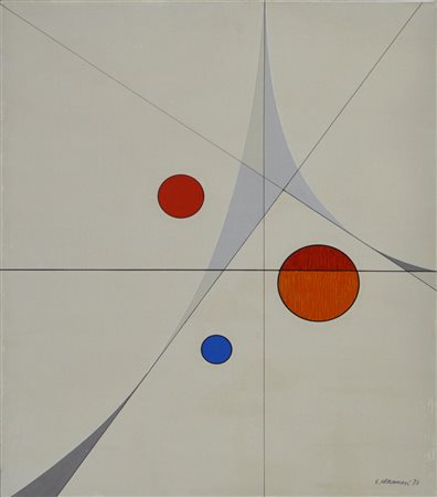 Luigi Veronesi SENZA TITOLO olio su faesite, cm 60x50 firma e data sul retro:...