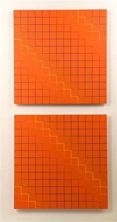 Paolo Minoli MODULAZIONE. 3 TEMPI. FASE B dittico, acrilico su tavola, cm...