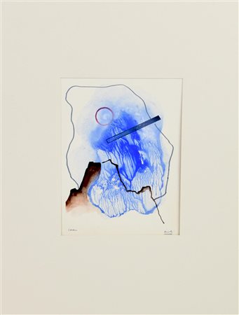 Tullio Crali COMPOSIZIONE gouache, china e tempera su carta, cm 20x15,5 firma