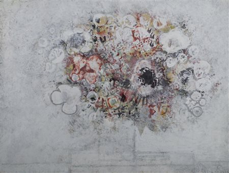 Francoise Gilot NATURA MORTA tempera e gouache su cartone, cm 50x70...