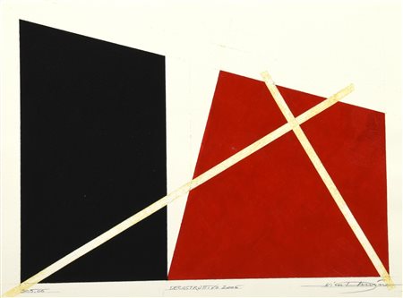 Giuseppe Carrino DECOSTRUTTIVO acrilico e matita su cartoncino, cm 23x31...