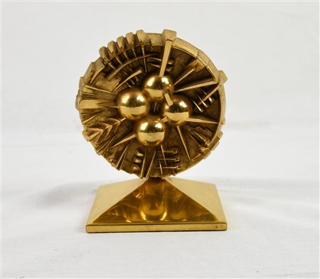Arnaldo Pomodoro DISCO bronzo, diametro cm 10, h cm 13; es. 40/50 firma,...