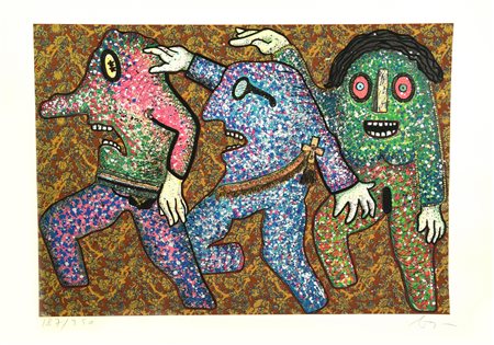 Enrico Baj SENZA TITOLO serigrafia, cm 69,5x99; es. 187/250 firma e tiratura