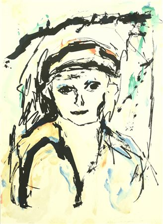 Ernesto Treccani RITRATTO DI FANCIULLO litografia, cm 70x50; es. 105/125...