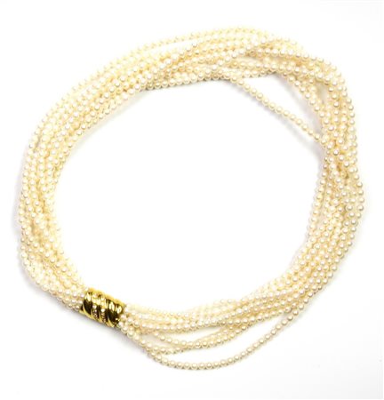COLLANA TORCHON DI PERLE torchon a più fili di perle coltivate con chiusura...
