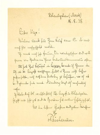 Lettera manoscritta firmata Richenau
Germania III Reich