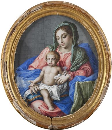 Artista attivo a Roma nel secolo XVII

Madonna con Bambino
Tempera su pergamena