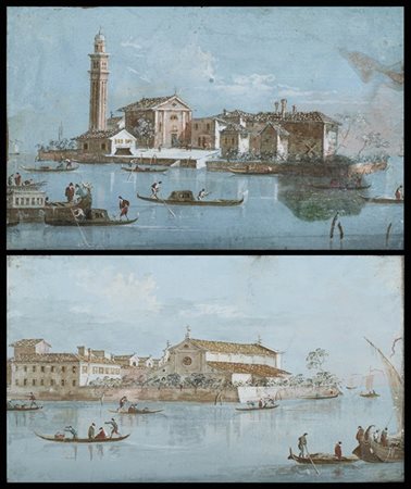 Giacomo Guardi Venezia, veduta dell'Isola di San Giorgio in Alga; Venezia, vedut