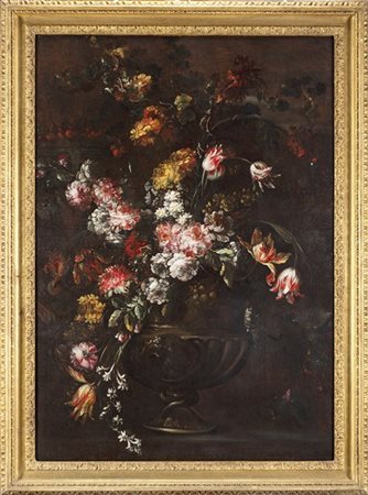 Margherita Caffi Vaso di fiori
Olio su tela, cm 134,5x94,5
In cornice (difetti e