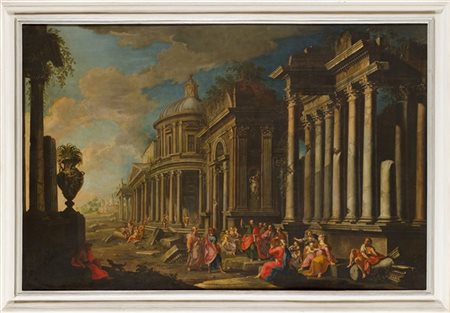 Alberto Carlieri Capriccio architettonico con la predica di San Paolo
Olio su te