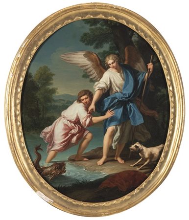 Giovanni Bottani Tobiolo e l'Angelo
Olio su tela, cm 72x57
Firmato e datato in b