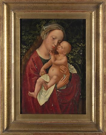 Scuola fiamminga del secolo XVI, da modelli di Adriaen Isenbrant

Madonna con B