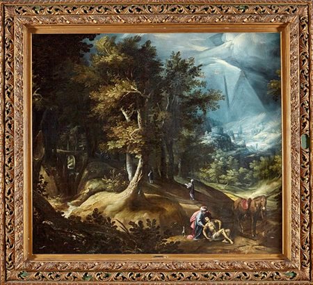 Maestro fiammingo della fine del secolo XVI - inizio XVII

Paesaggio con il buo