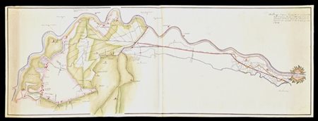 [MAPPA IDROGRAFICA] Disegno delle valli di Ronco e Tomba con il nuovo corso del