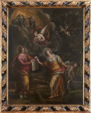 Scuola veneta del secolo XVII

Scena biblica
Olio su tela, cm 66,5x52
In cornic