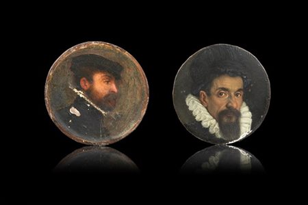Lotto composto da due miniature in un'unica cornice a cofanetto:

Maestro del n