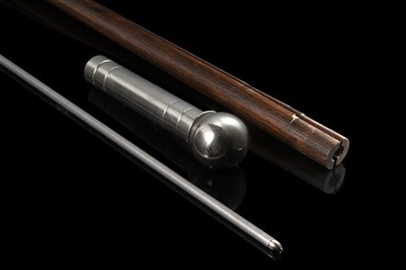 Bastone da passeggio in legno montabile ad arco con presa di forma sferica in m