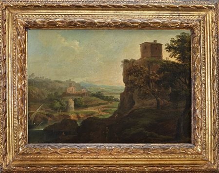 Scuola romana della fine del secolo XVIII - inizio XIX

Paesaggio fluviale con