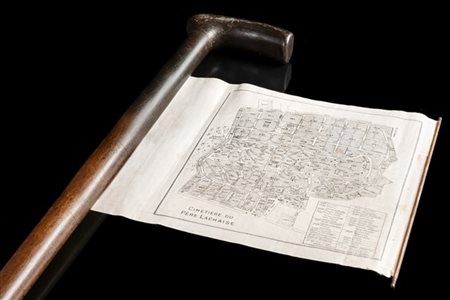 Bastone in malacca da guida del cimitero del Père-Lachaise di Parigi con pianti