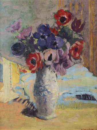 GIOVANNI TRIBAUDINO<BR>Graglia (BI) 1901 - 1989 Torino<BR>"Vaso di fiori"