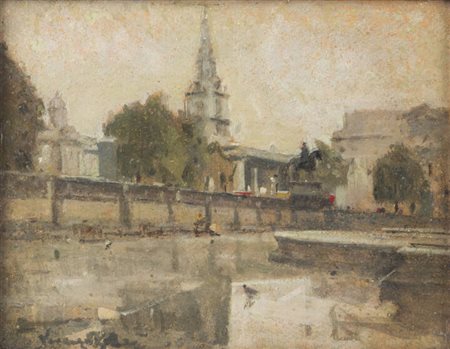 VENANZIO ZOLLA<BR>Colchester (Regno Unito) 1880 - 1961 Torino<BR>"Visione londinese"