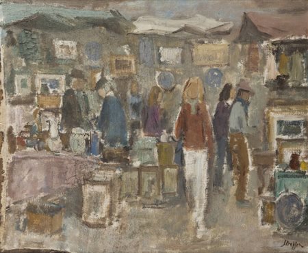 LEONARDO STROPPA<BR>Torino 1900 - 1991<BR>"Caledonia market" London