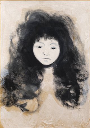 ENRICO COLOMBOTTO ROSSO<BR>Torino 1925 - 2013 Casale<BR>"Volto di bambina"