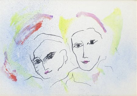 ERNESTO TRECCANI<BR>Milano 1920 - 2009<BR>"Innamorati"