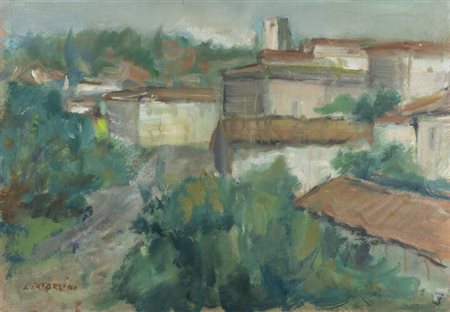 ALFREDO CATARSINI<BR>Viareggio (LU) 1899 - 1993<BR>"Paesaggio toscano" 1952
