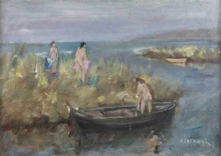 ALFREDO CATARSINI<BR>Viareggio (LU) 1899 - 1993<BR>"Donne al mare"