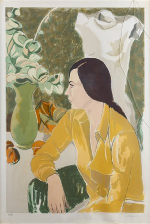 FRANCESCO MENZIO<BR>Tempio Pausania (SS) 1899 - 1979 Torino<BR>"Ritratto di ragazza"