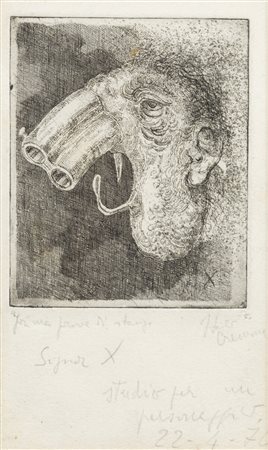 ITALO CREMONA<BR>Cozzo Lomellina (PV) 1905 - 1979 Torino<BR>"Personaggio II" (Studio per un personaggio) 22/04/1970