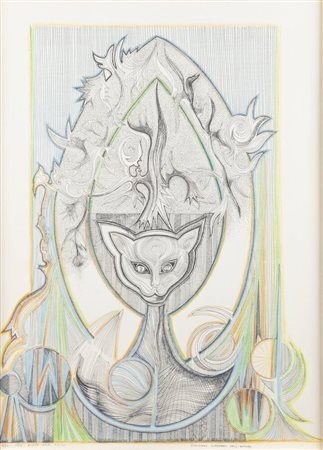 PONTE CORVO (Raffaele Pontecorvo)<BR>Roma 1910 - 1983 Torino<BR>"Gatto" 1971