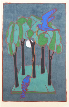 FRANCESCO CASORATI<BR>Torino 1934 - 2013<BR>"Uccelli nel bosco"