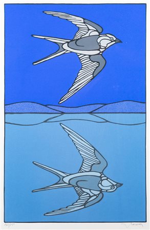 FRANCESCO CASORATI<BR>Torino 1934 - 2013<BR>"Uccelli in volo"