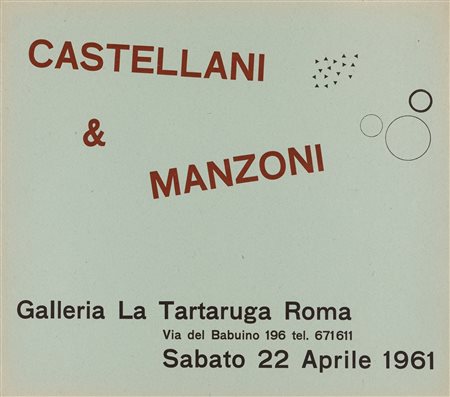 (rif.) Piero Manzoni, (rif.) Enrico Castellani (,)  - Castellani & Manzoni, Galleria La Tartaruga, Roma, 1961