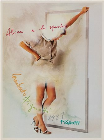 Lamberto Pignotti (Firenze 1926)  - Alice e lo specchio, 1987