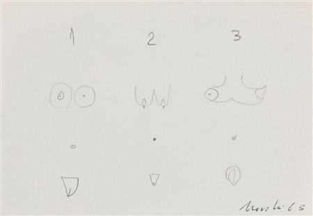 Gastone Novelli - Lotto composto da 02 disegni, 1963
